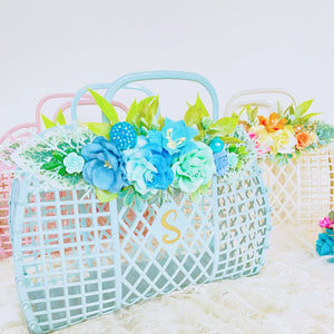 Personalised Floral Jelly Bag - Baby Blue