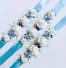 Load image into Gallery viewer, Ballet Bun Wrap  - White and Blue