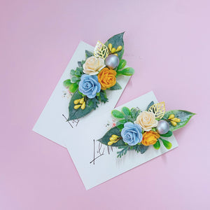 Spring Floral Clips - Sunny