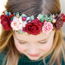 Load image into Gallery viewer, Luxe Scarlet Flower Crown