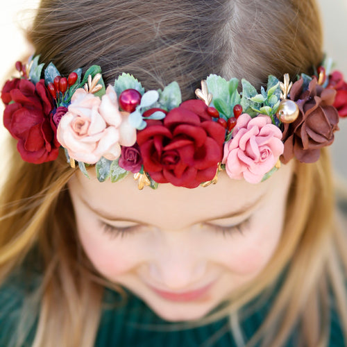 Luxe Scarlet Flower Crown